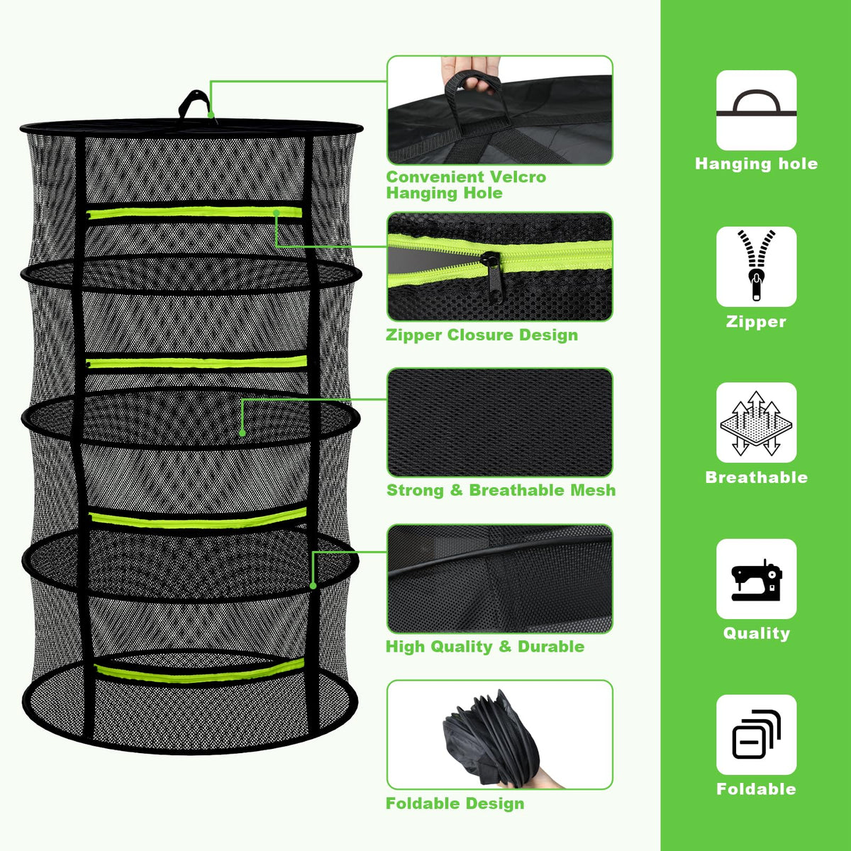 MEKOLIFE drying net mesh close-up highlighting breathable material