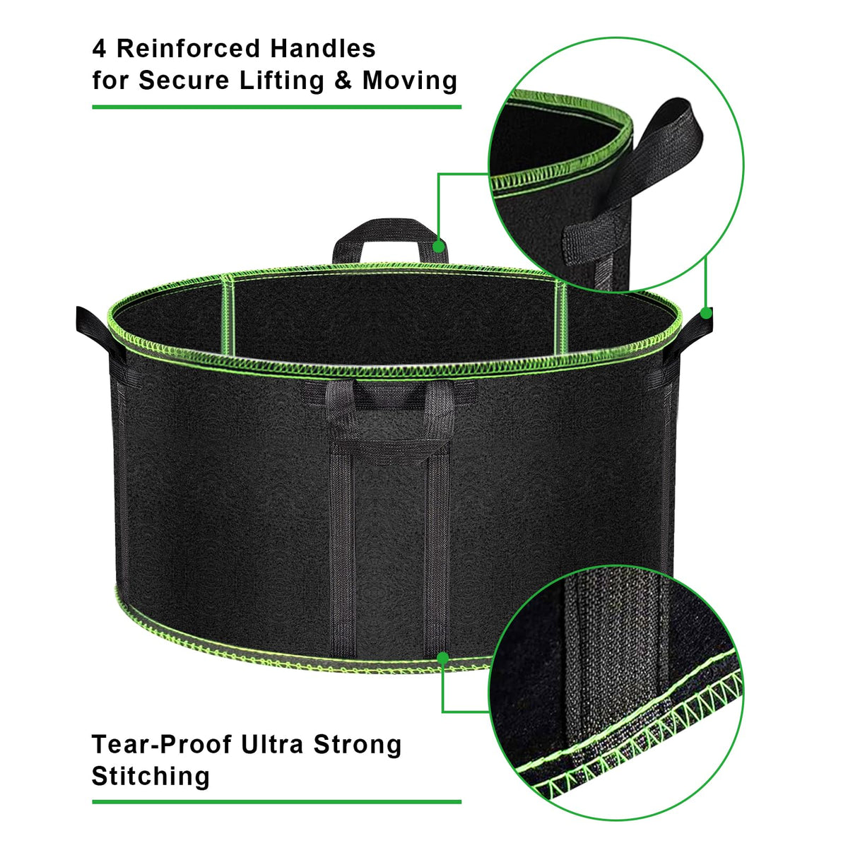 MEKOLIFE easy-move handles enable relocation of heavy bags.