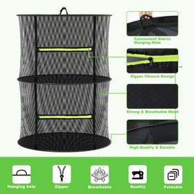 MEKOLIFE green zipper drying net close-up showing secure closure