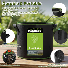 MEKOLIFE fabric pot features reinforced bottom stitching for stable container support.