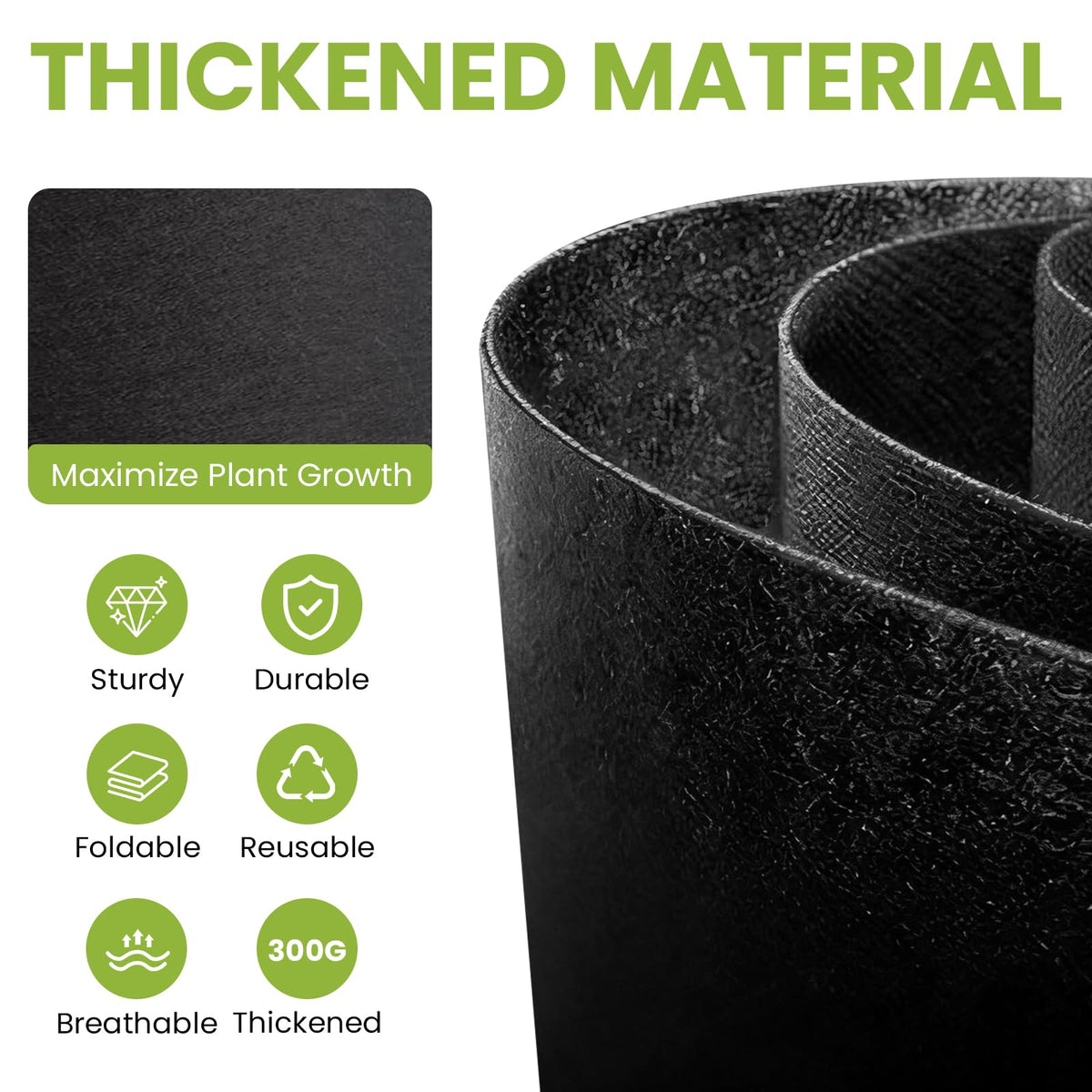 MEKOLIFE reusable grow bag can be washed and folded for compact storage.