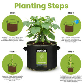 MEKOLIFE durable fabric bags support healthy root growth through breathable material.