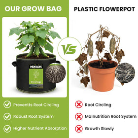 MEKOLIFE 5-gallon bag suits potatoes, tomatoes, peppers, onions, cucumbers, and more.