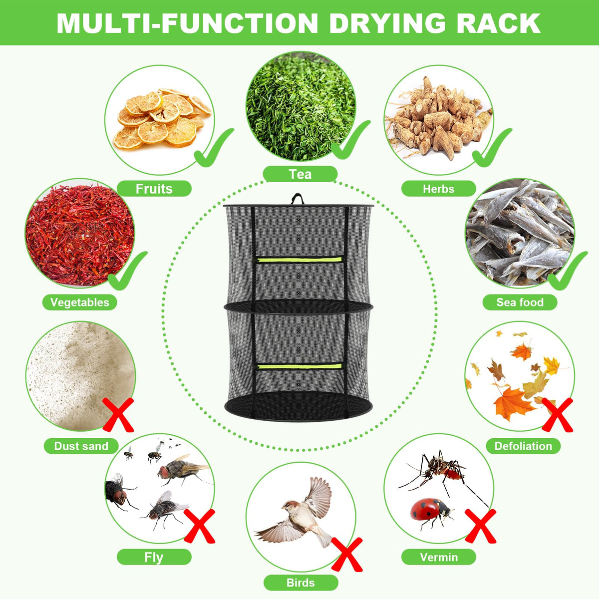 MEKOLIFE multi-layer rack in use for herbs and small items