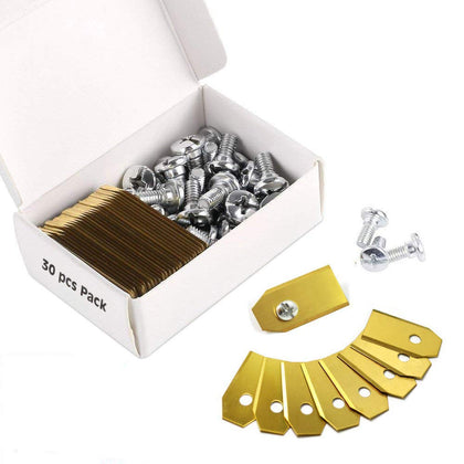 Melayous 30-piece titanium-coated blade set for Automower, durable and sharp.