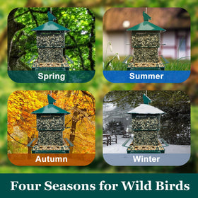 Meleave chew-resistant metal feeder withstands weather and strong beaks.