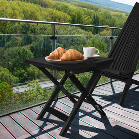 Melino black finish outdoor side table for modern patios