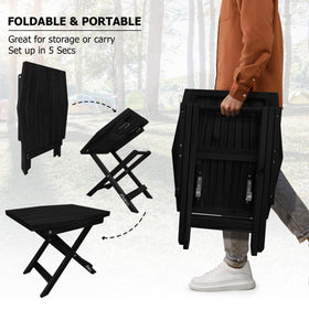 Melino side table on patio with coffee for relaxing mornings