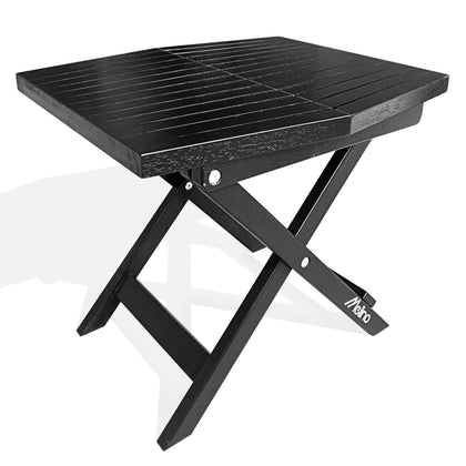 Melino wooden folding outdoor side table closed for compact storage