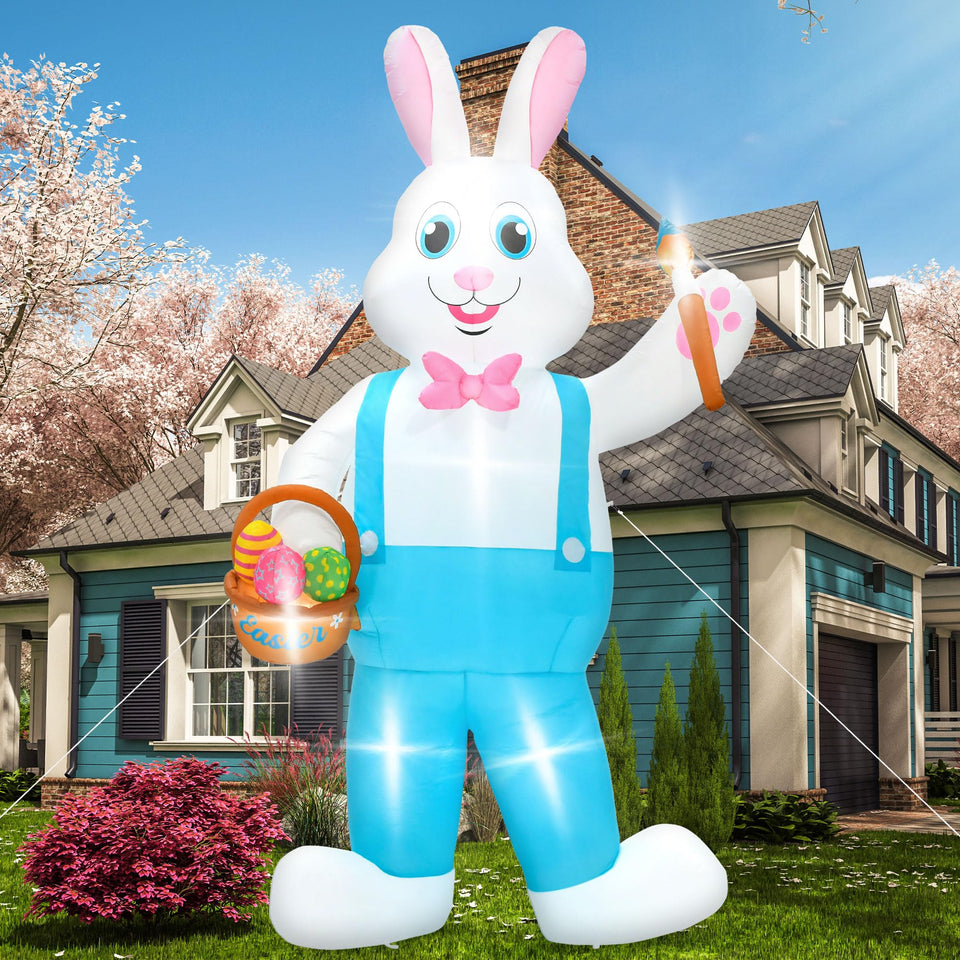 Melisheer 12FT Easter Bunny inflatable towers in yard for standout spring decor