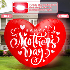 Melisheer 5ft heart inflatable in garden for visual impact