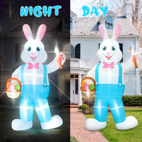 Melisheer Easter bunny with paintbrush showcases festive creativity in outdoor spaces