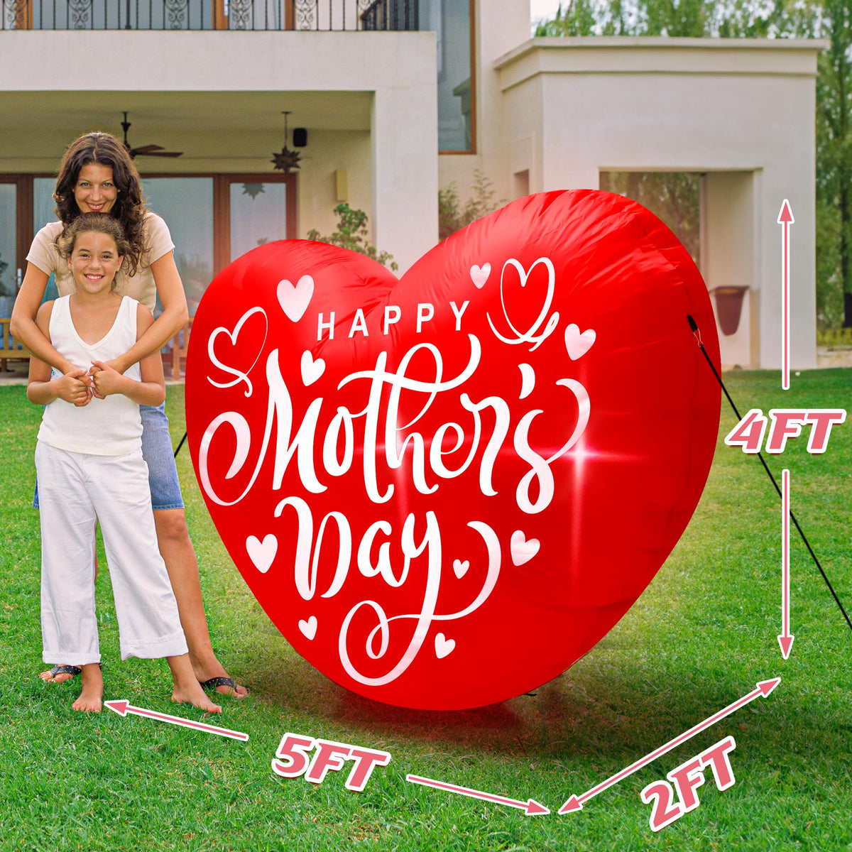 Melisheer heart inflatable with LED lighting for a charming night display