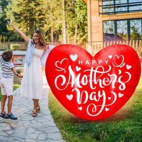 Melisheer Mother’s Day heart inflatable at night with illumination
