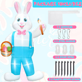 Melisheer outdoor LED-lit Easter inflatable illuminates your yard after dusk