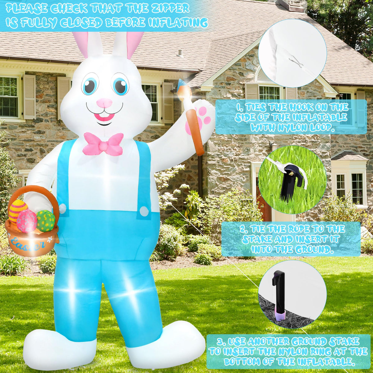 Melisheer self-inflating bunny display sets up quickly with built-in blower
