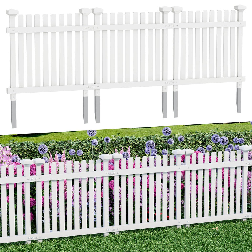 MELLCOM No Dig Garden Fence assembly shows quick setup for effortless installation.