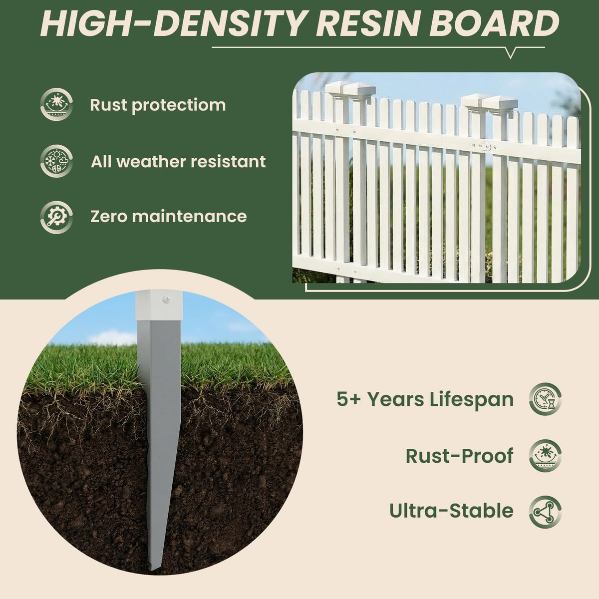 MELLCOM No Dig Garden Fence highlights decorative border for pathways.