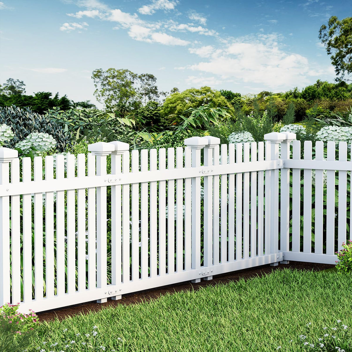 MELLCOM No Dig Fence with iron legs demonstrates strong wind stability.