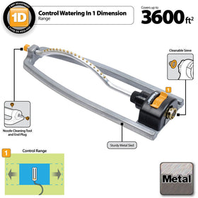Melnor 65079-AMZ sprinkler covers up to 3,600 sq ft for efficient yard watering