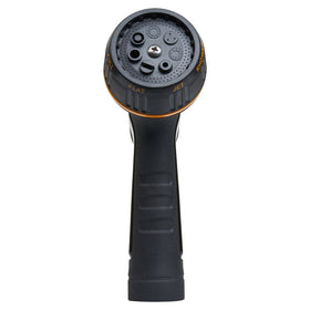 Melnor rear trigger lock keeps water flowing hands-free.