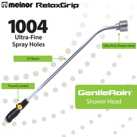 Melnor RelaxGrip ergonomic handle reduces wrist strain during watering.