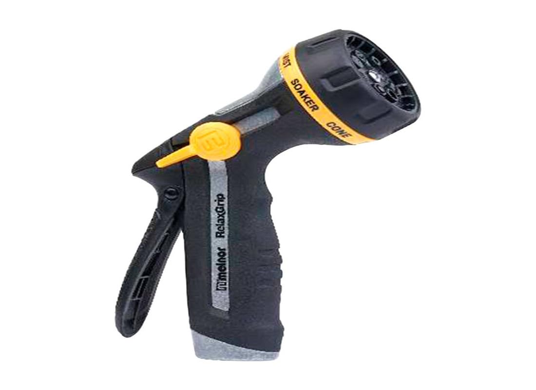 Melnor RelaxGrip metal body for outdoor durability.