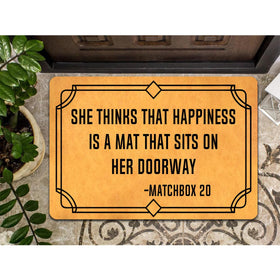 MELODADDY doormat with non-woven top showcases playful design.