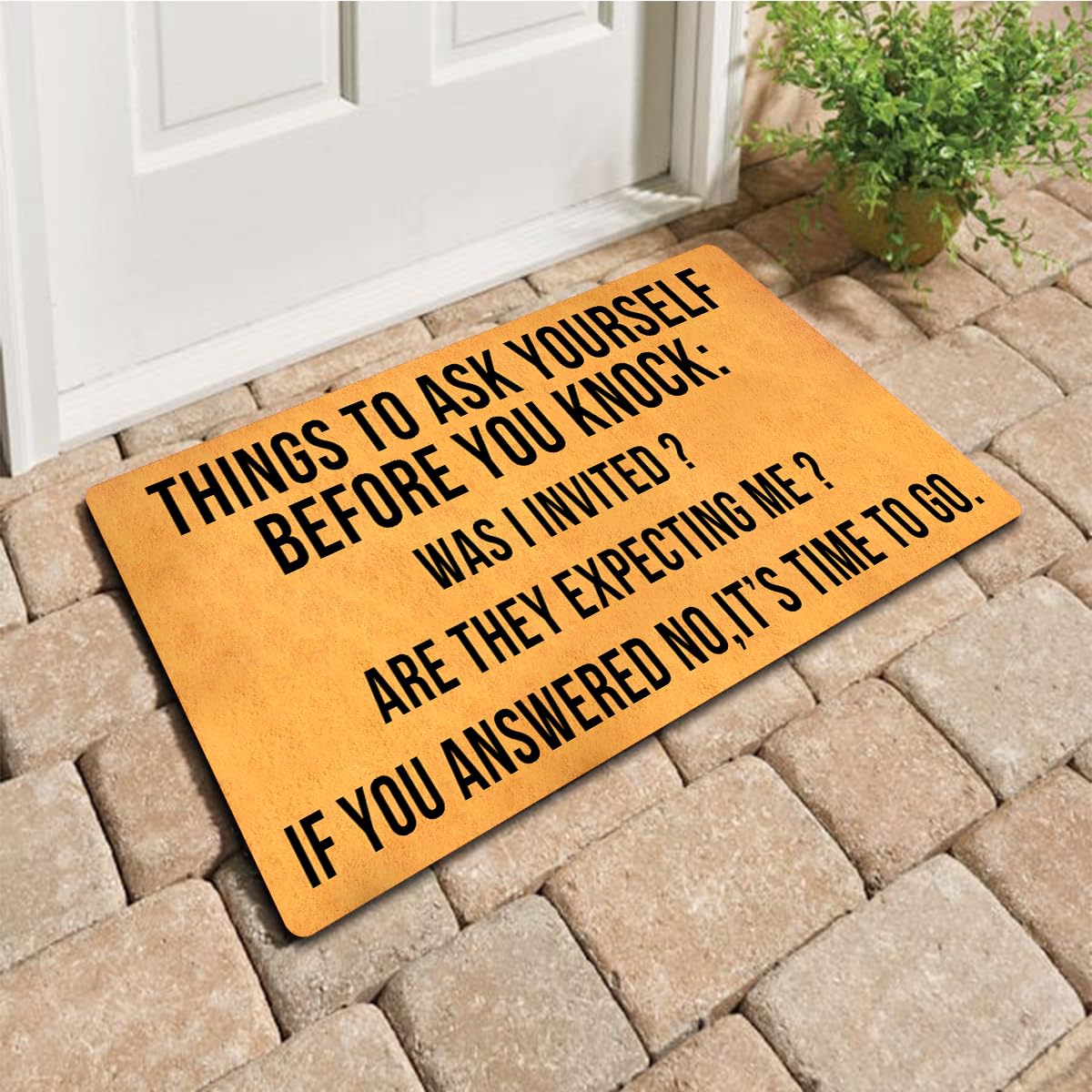 MELODADDY funny welcome doormat with rubber back for secure indoor use at the entry