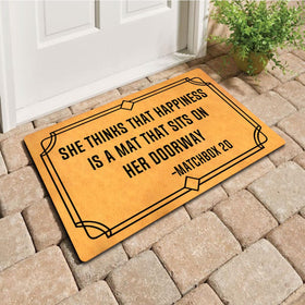 MELODADDY welcome mat with anime and movie quotes adds unique flair.