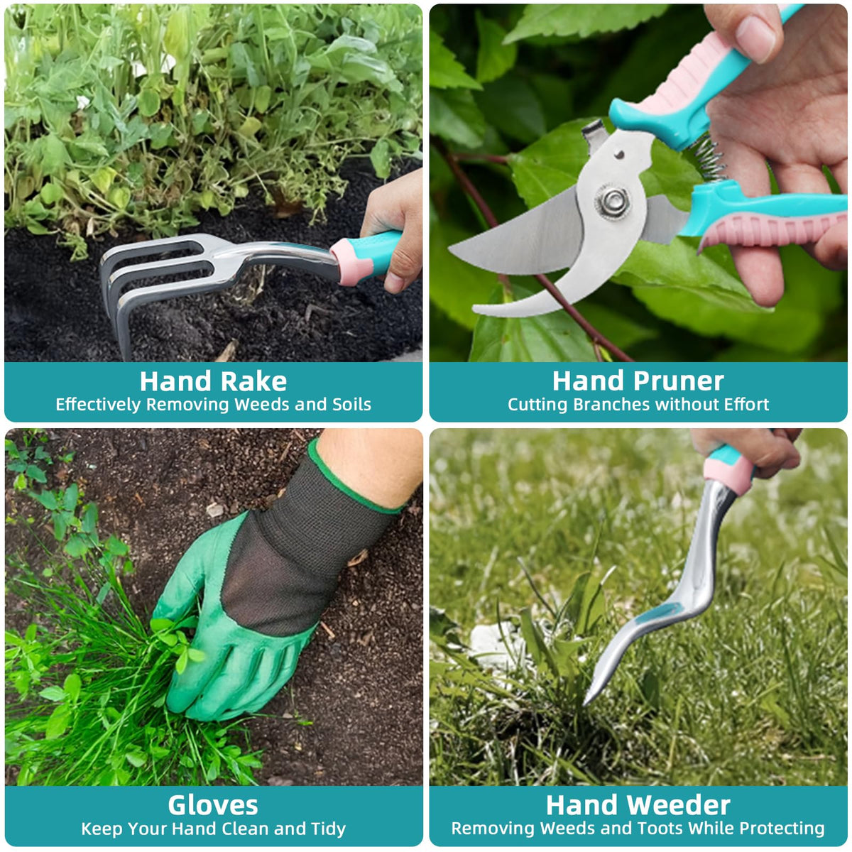MelonArt cultivator with ergonomic grip for loosening compact soil