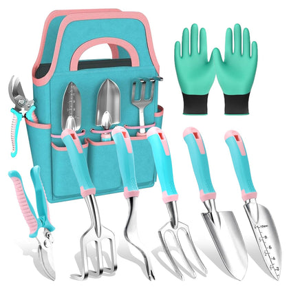 MelonArt garden tool set folding saw in use for pruning and shaping raised beds