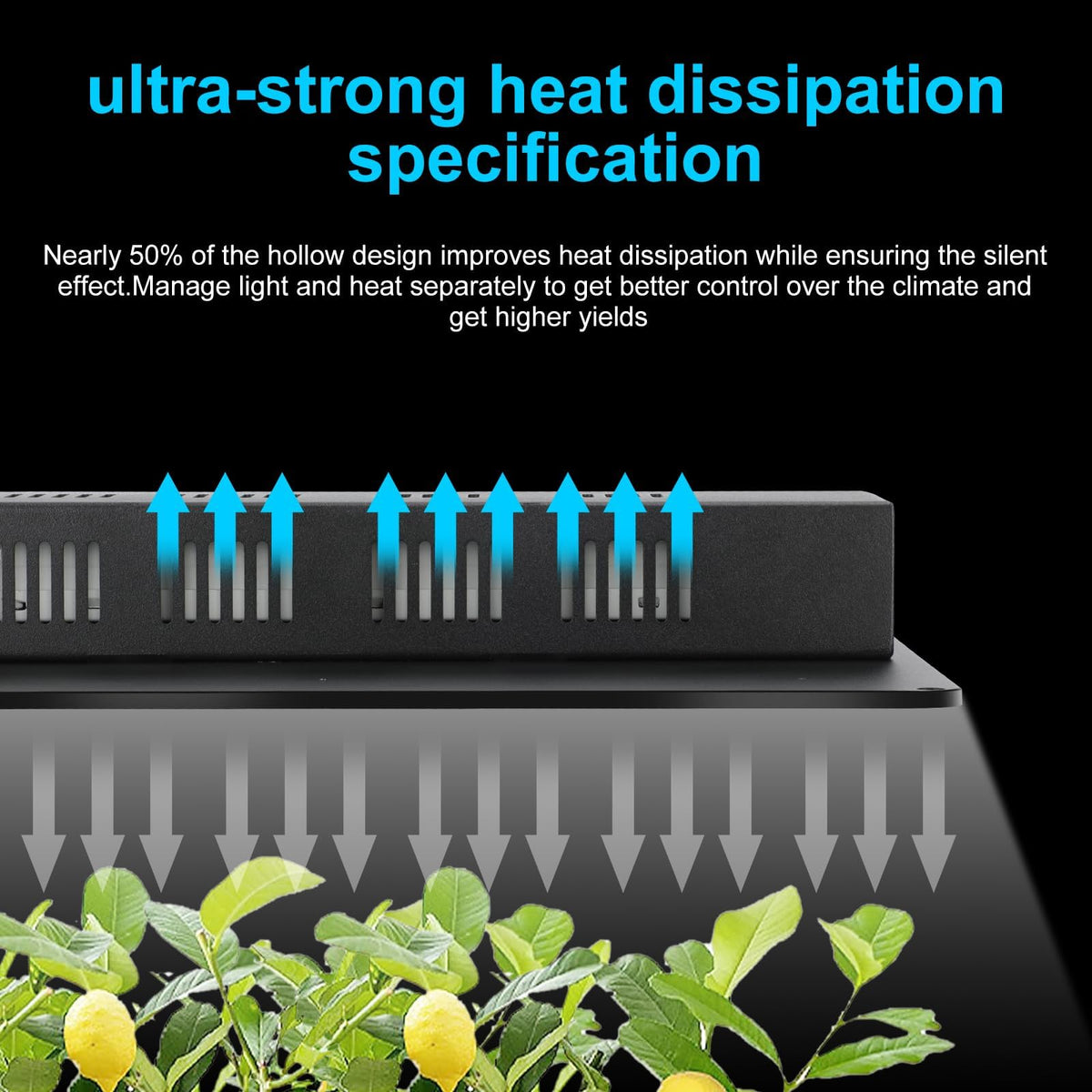 MELONFARM 70W LED light close-up highlighting energy efficiency for plants