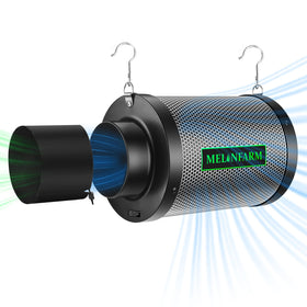 MelonFarm 4-inch carbon filter exterior for odor control in grow tents.