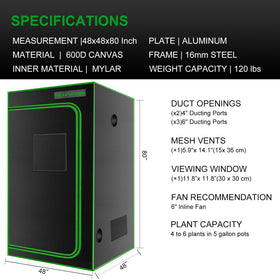 MelonFarm 4x4 grow tent waterproof canvas protects against moisture.