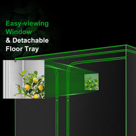 MELONFARM 4x8 grow tent heavy-duty zipper door provides easy access.