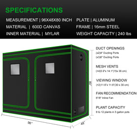 MELONFARM 4x8 grow tent light-proof design helps maintain stable conditions.