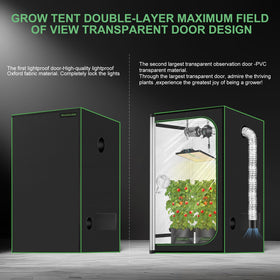 MelonFarm grow tent double-layer door enables easy monitoring and privacy control.
