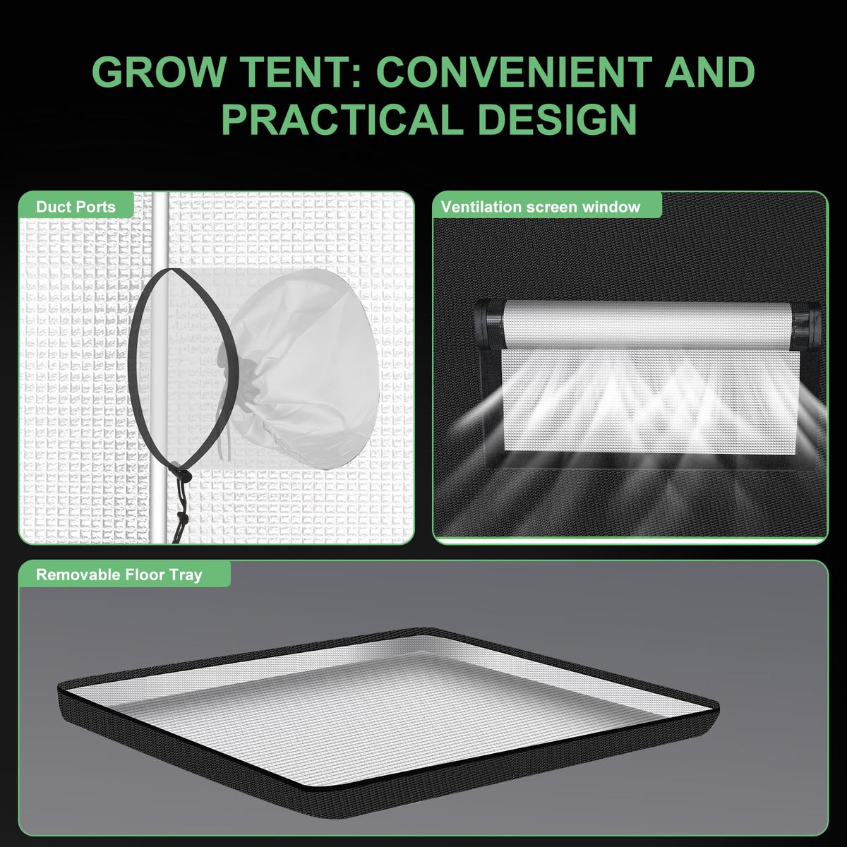 MelonFarm grow tent floor tray keeps the growing area clean and tidy.