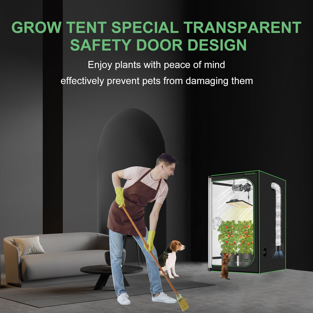 MelonFarm grow tent fits homes, dorms, and offices for indoor hydroponics.
