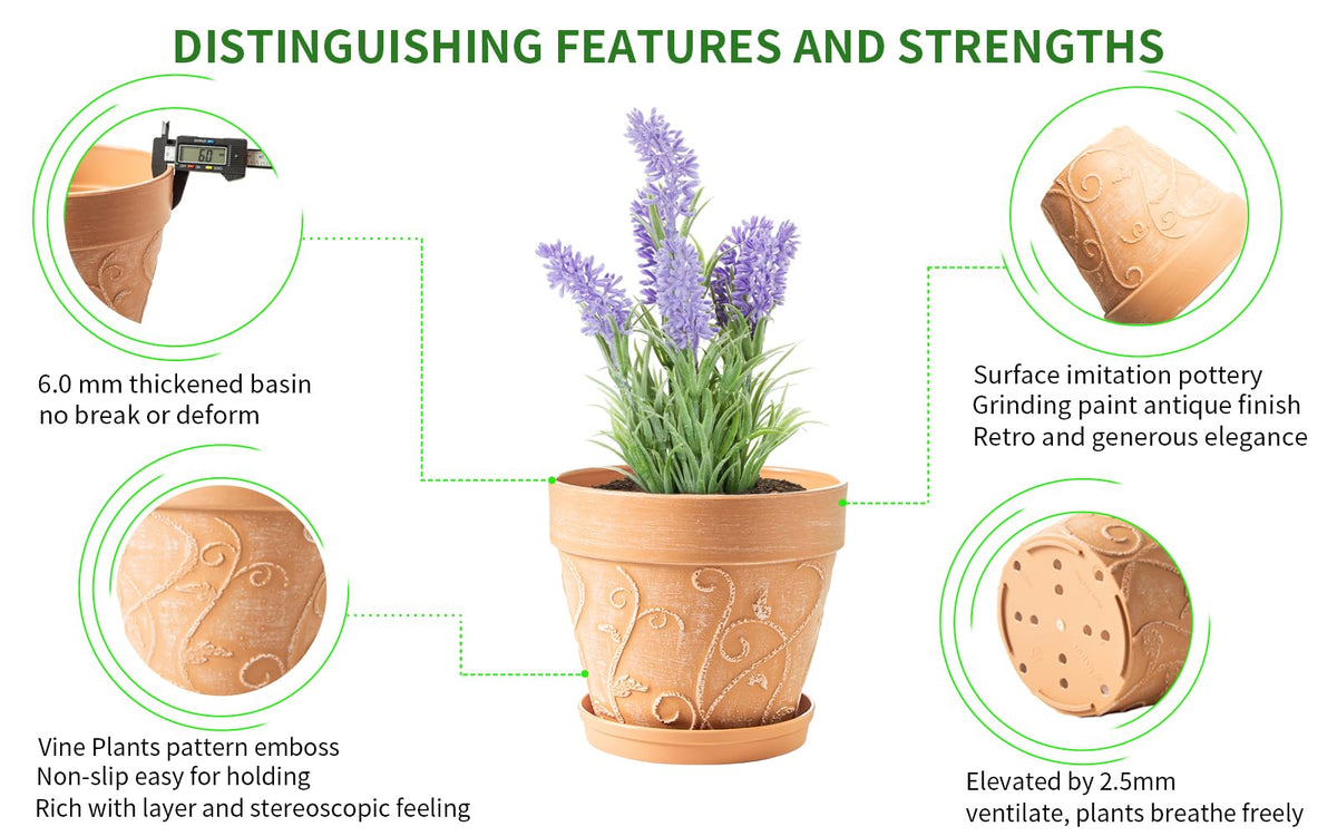 Melphoe plant pot suitable for indoor and outdoor placement in any space.