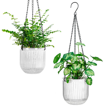 Melphoe self-watering hanging planter 5.3-inch white for easy indoor care.
