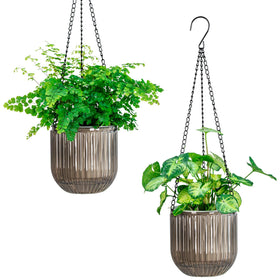 Melphoe self-watering hanging planter setup demonstrates effortless irrigation for thriving indoor greenery.