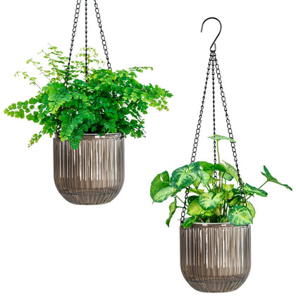 Melphoe self-watering hanging planter setup demonstrates effortless irrigation for thriving indoor greenery.