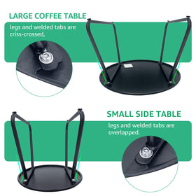 Meluvici non-slip bottom screws protecting floors while stabilizing tables.