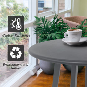 Meluvici round grey steel end table suitable for balcony and garden