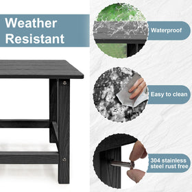 Meluvici outdoor end table on patio by poolside.