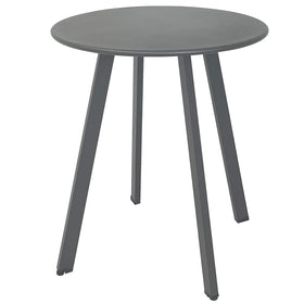 Meluvici outdoor side table with weather-resistant glossy grey finish for patios