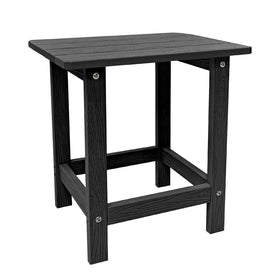 Meluvici outdoor side table beside an Adirondack chair with easy assembly.