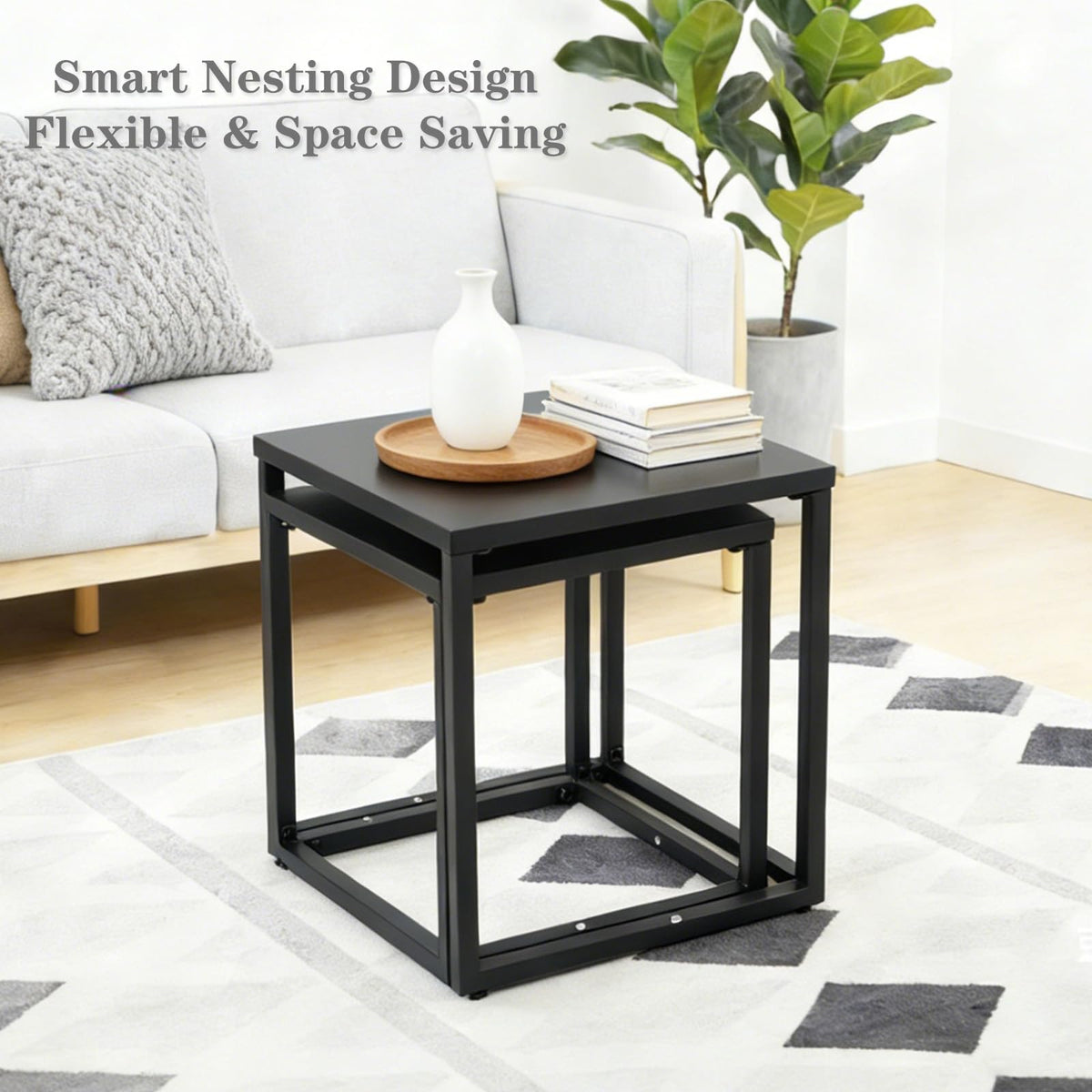 Meluvici outdoor-ready tables suitable for indoor spaces as well.